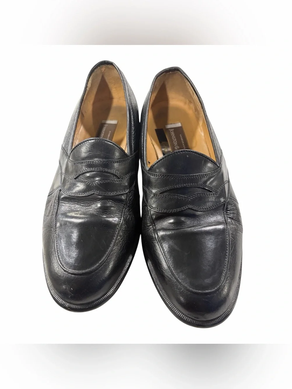 Johnston & Murphy Black Leather Dress Shoes Mens Size 10